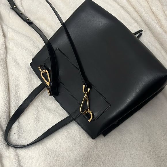 Mansur Gavriel Lady bag in black leather red interiorr Shoulder Bags